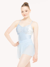 エレベ ダンスウェア マッケンジー レオタード Eleve Dancewear Mackenzie Leotard True Blue Crushed Velvet RTW