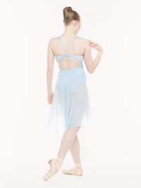 エレベ ダンスウェア アモラ ロングスカート Eleve Dancewear Amora Long High-Low Skirt True Blue Mesh RTW