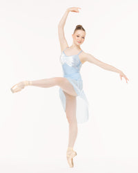 エレベ ダンスウェア アモラ ロングスカート Eleve Dancewear Amora Long High-Low Skirt True Blue Mesh RTW