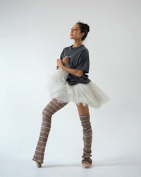 レヴダンス ストライプ セミフレア レッグウォーマー LEVDANCE stripe semi flared legwarmers