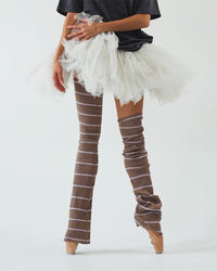 レヴダンス ストライプ セミフレア レッグウォーマー LEVDANCE stripe semi flared legwarmers