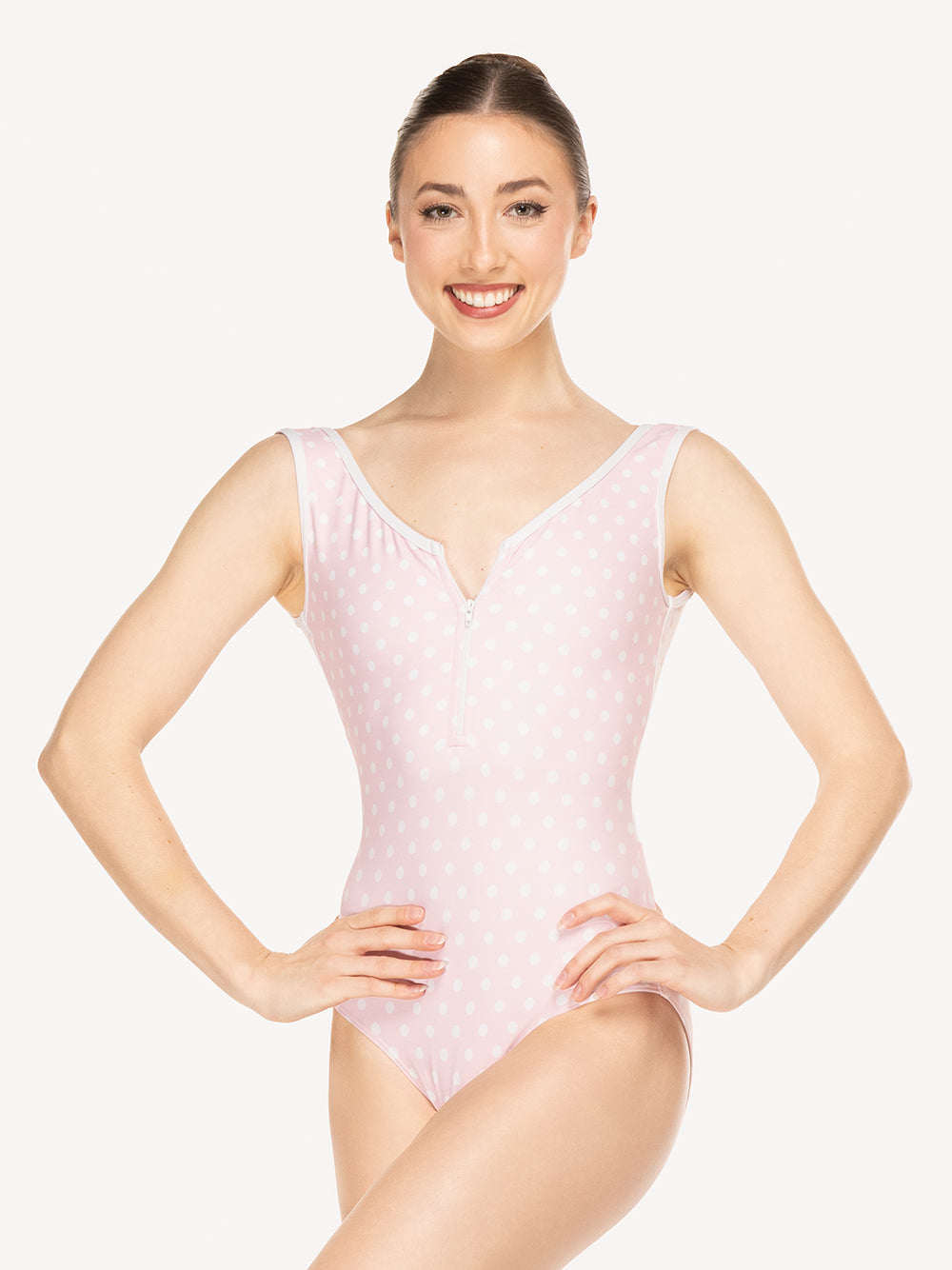エレベ ダンスウェア チェルシー レオタード Eleve Dancewear Chelsea Leotard Light Pink Polka Dot RTW