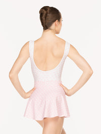 エレベ ダンスウェア フレアースカート Eleve Dancewear Flare Skirt Light Pink & White Polka Dot RTW