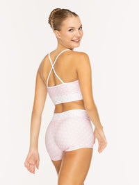 エレベ ダンスウェア ショーツ Eleve Dancewear Olivia Shorts Light Pink & White Polka Dot RTW
