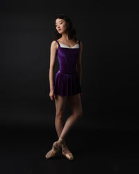 レヴダンス ベアトリス ベルベット レオタード 紫 LEVDANCE beatrice velvet leotard PURPLE