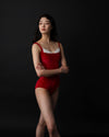 レヴダンス ベアトリス ベルベット レオタード 赤 LEVDANCE beatrice velvet leotard RED