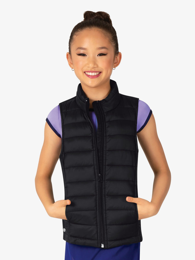 マリア 袖なしパフィー ウォームアップベスト【子供】Mariia Girls Sleeveless Puffy Warm-Up Vest