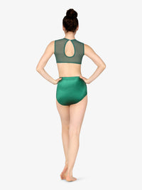 ダブルプラチナム ドレープ T フロント パフォーマンス レオタード - エメラルド【大人】Double Platinum Womens Draped T-Front Performance Leotard - Emerald