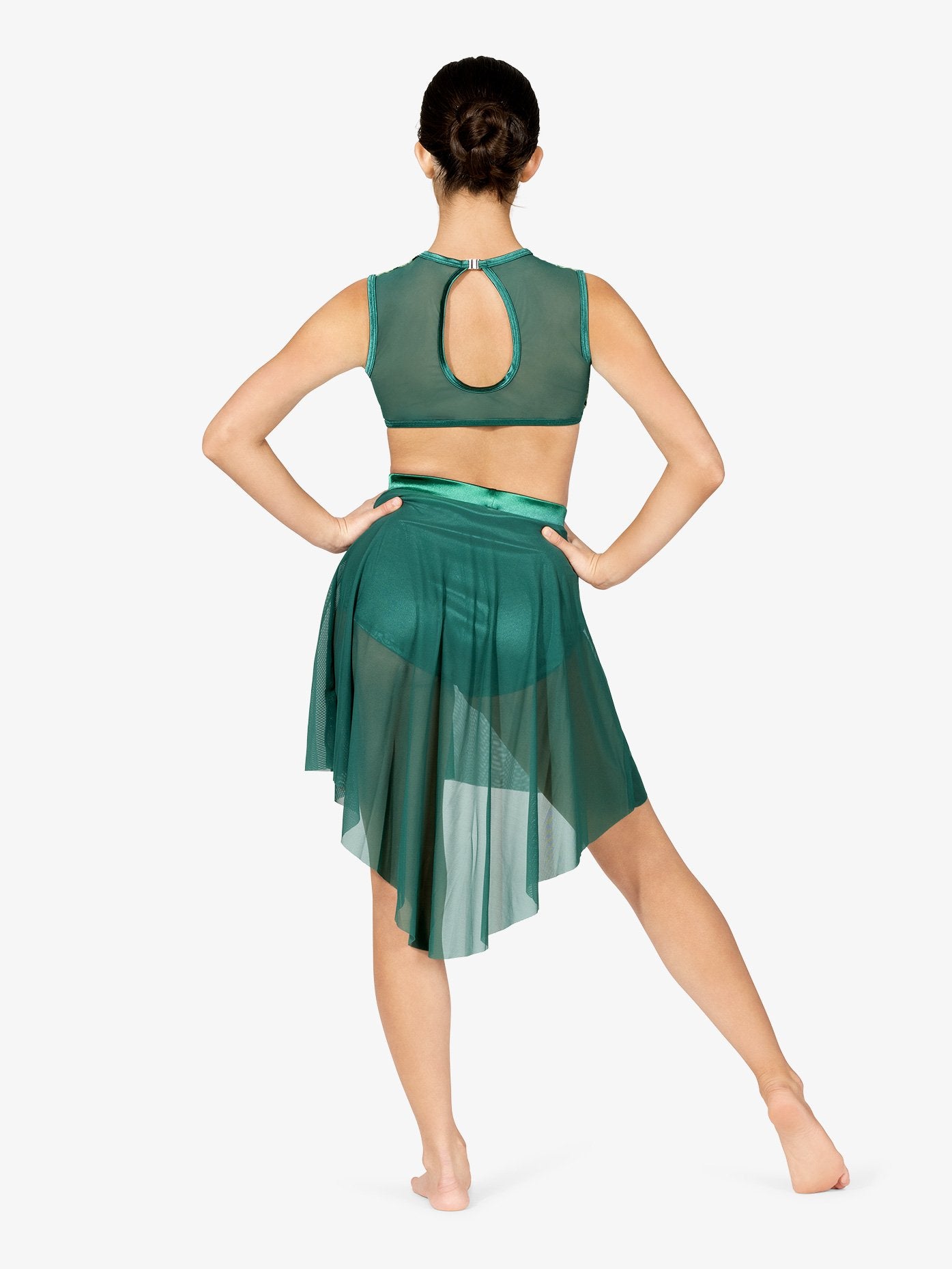ダブルプラチナム ハイロー・パフォーマンス・スカート - エメラルド【大人】Double Platinum Womens High-Low Performance Skirt - Emerald