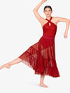 ダブルプラチナム ロング 2 ティア ラッフル パフォーマンス スカート - レッド【大人】Double Platinum Womens Long Two-Tiered Ruffle Performance Skirt - Red