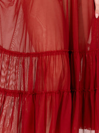 ダブルプラチナム ロング 2 ティア ラッフル パフォーマンス スカート - レッド【子供】Double Platinum Girls Long Two-Tiered Ruffle Performance Skirt - Red