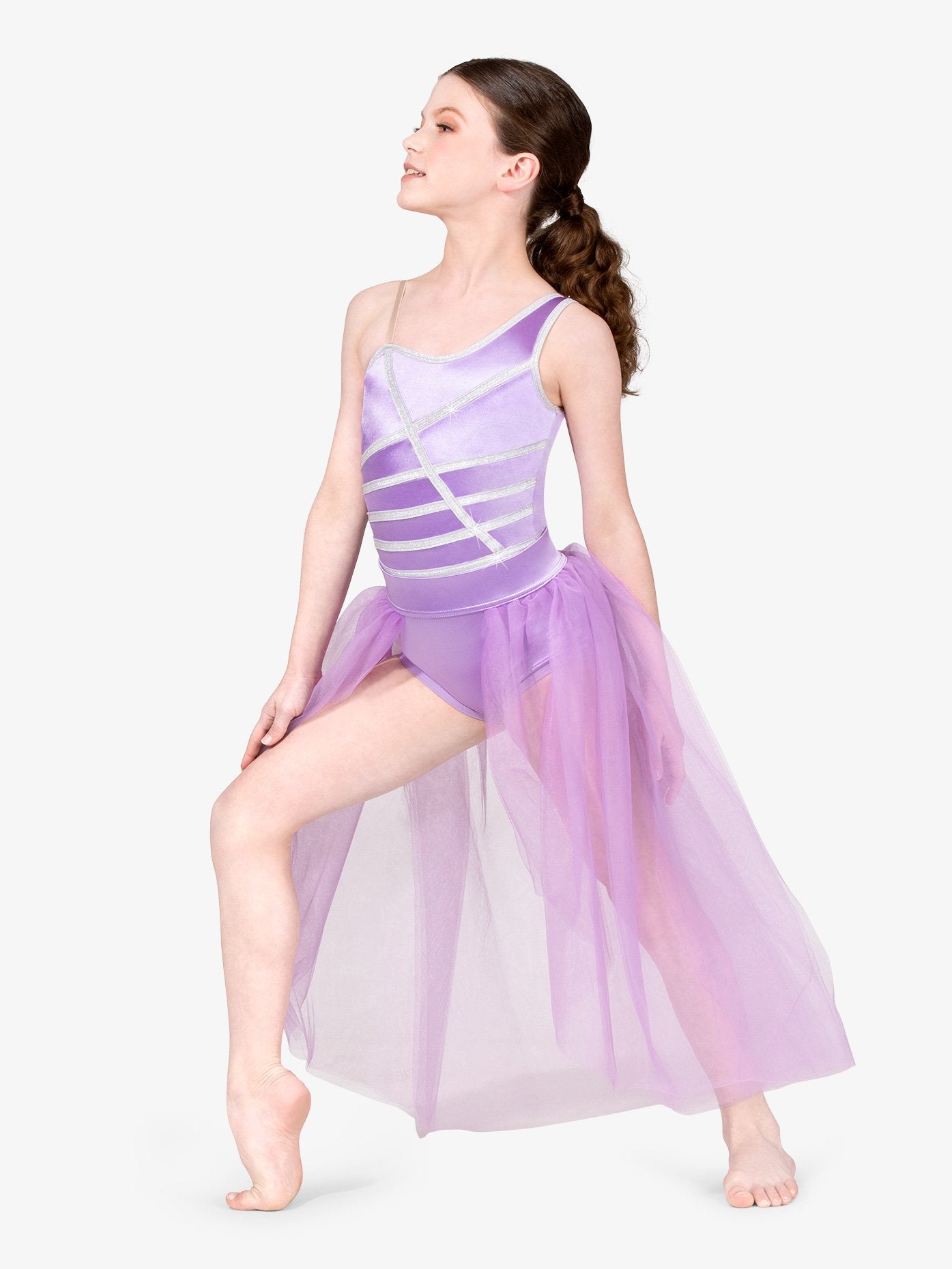 ダブルプラチナム オープンフロント パフォーマンススカート【子供】Double Platinum Girls Open Front Performance Skirt - Lilac