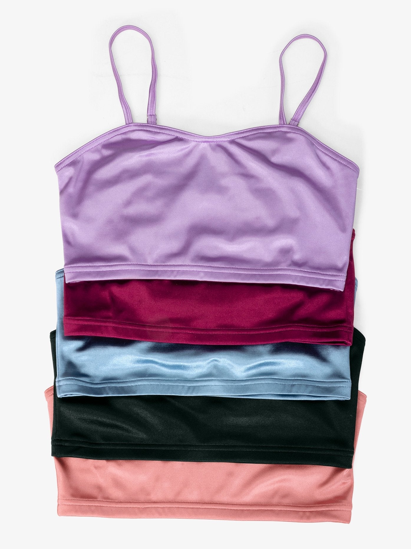 ダブルプラチナム サテンキャミソールブラトップ【大人】全5色 Double Platinum Womens Satin Camisole Bra Top