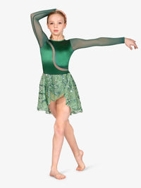 ダブルプラチナム パフォーマンスカットアウトスカートレオタード - エメラルド【大人】Double Platinum Womens Performance Cut Out Skirted Leotard - Emerald