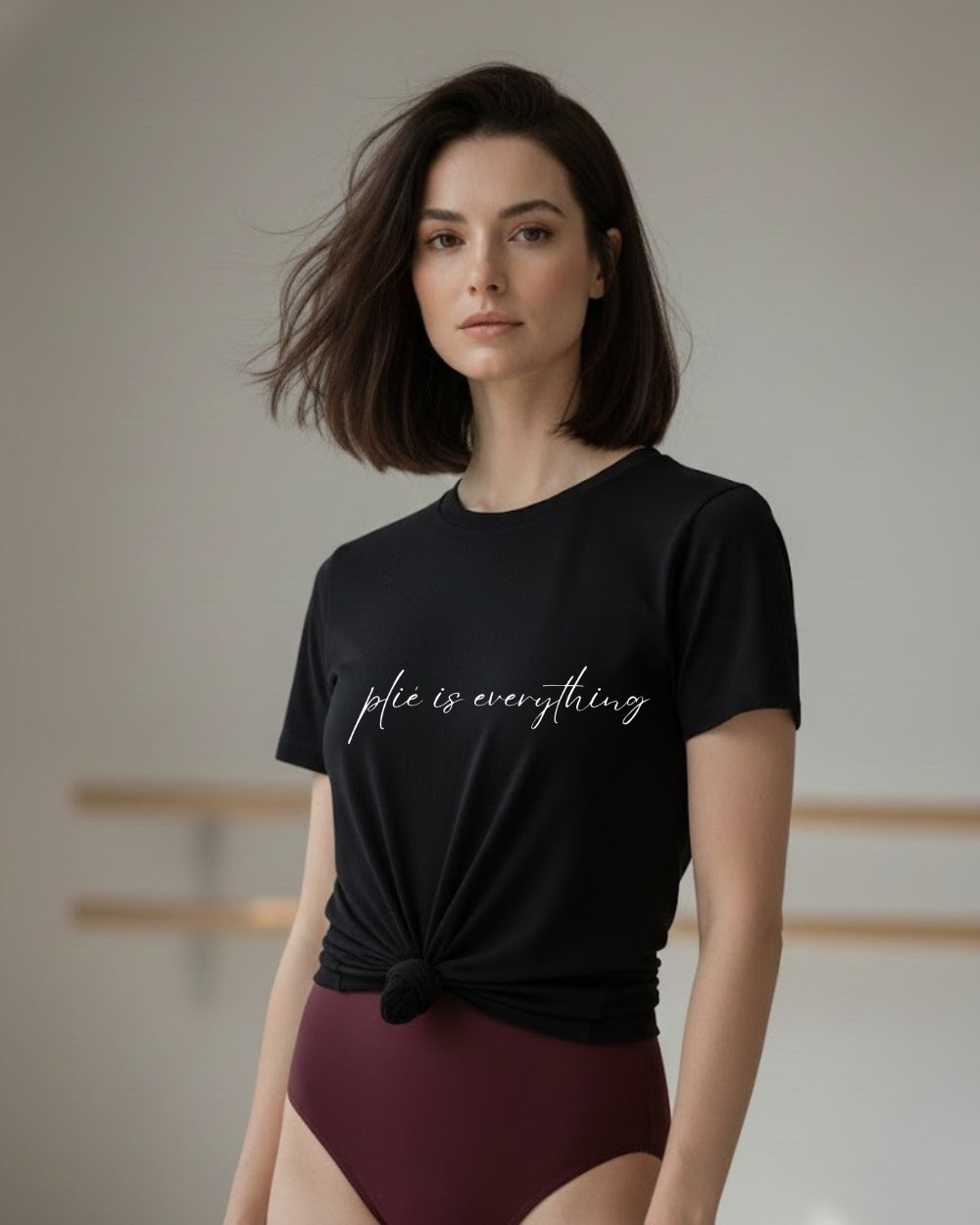 オーレント バレエ Tシャツ｜プリエ・イズ・エブリシング aurent.｜plié is everything（Black）