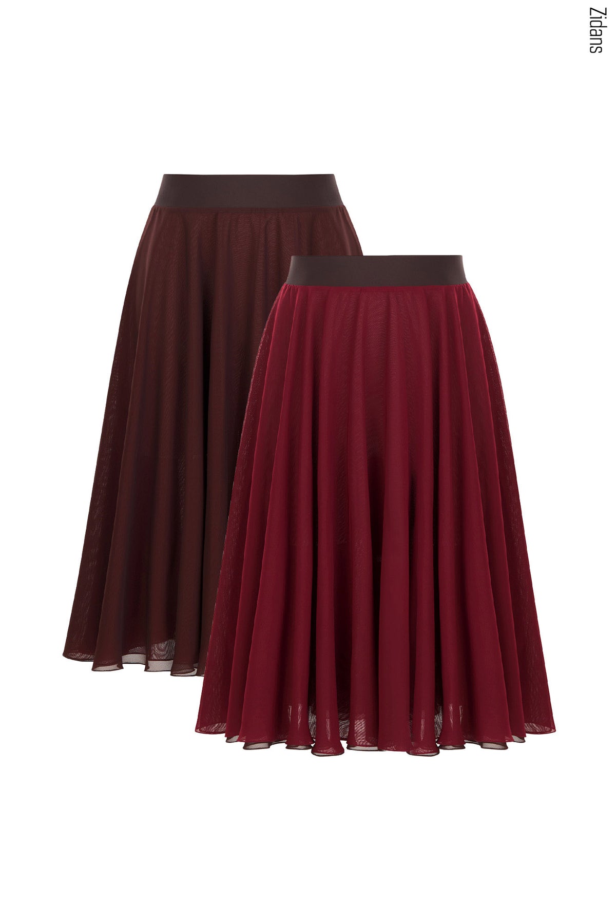 ジダンス リバーシブルリハーサル スカート ZIDANS Two-sided Rehearsal Skirt - Chocolate/Powidl