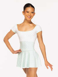 エレベ ダンスウェア フレアースカート Eleve Dancewear Flare Skirt Spearmint & White Polka Dot RTW