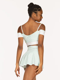 エレベ ダンスウェア ショーツ Eleve Dancewear Olivia Shorts Spearmint & White Polka Dot RTW