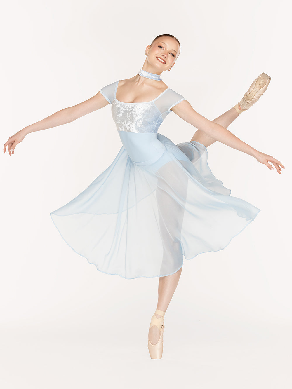 エレベ ダンスウェア ジェーン・レオタード Eleve Dancewear Jane Leotard True Blue Crushed Velvet RTW