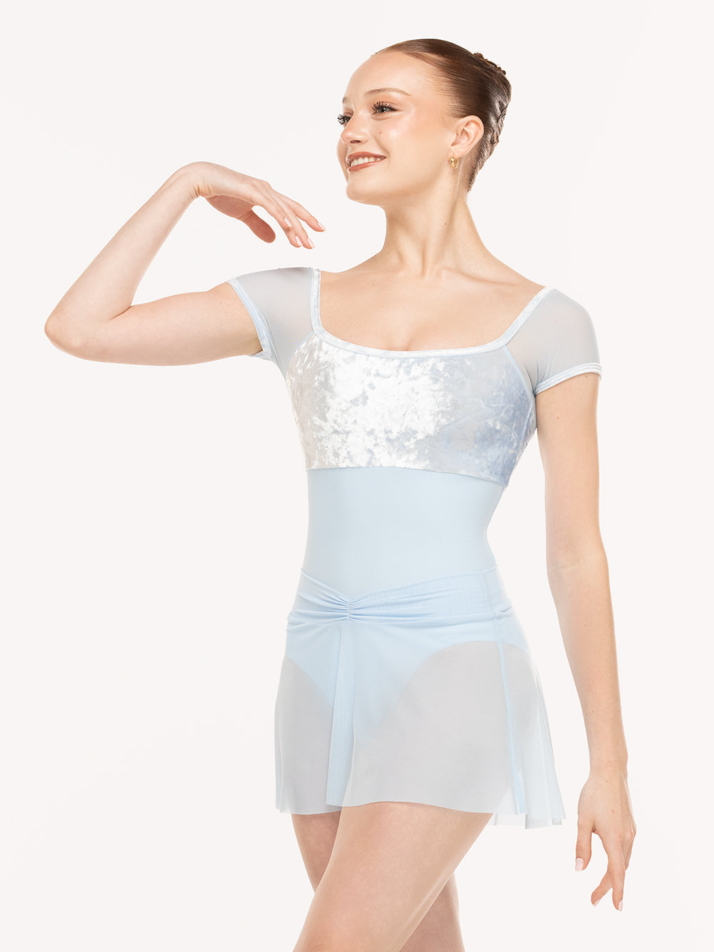 エレベ ダンスウェア ジェーン・レオタード Eleve Dancewear Jane Leotard True Blue Crushed Velvet RTW