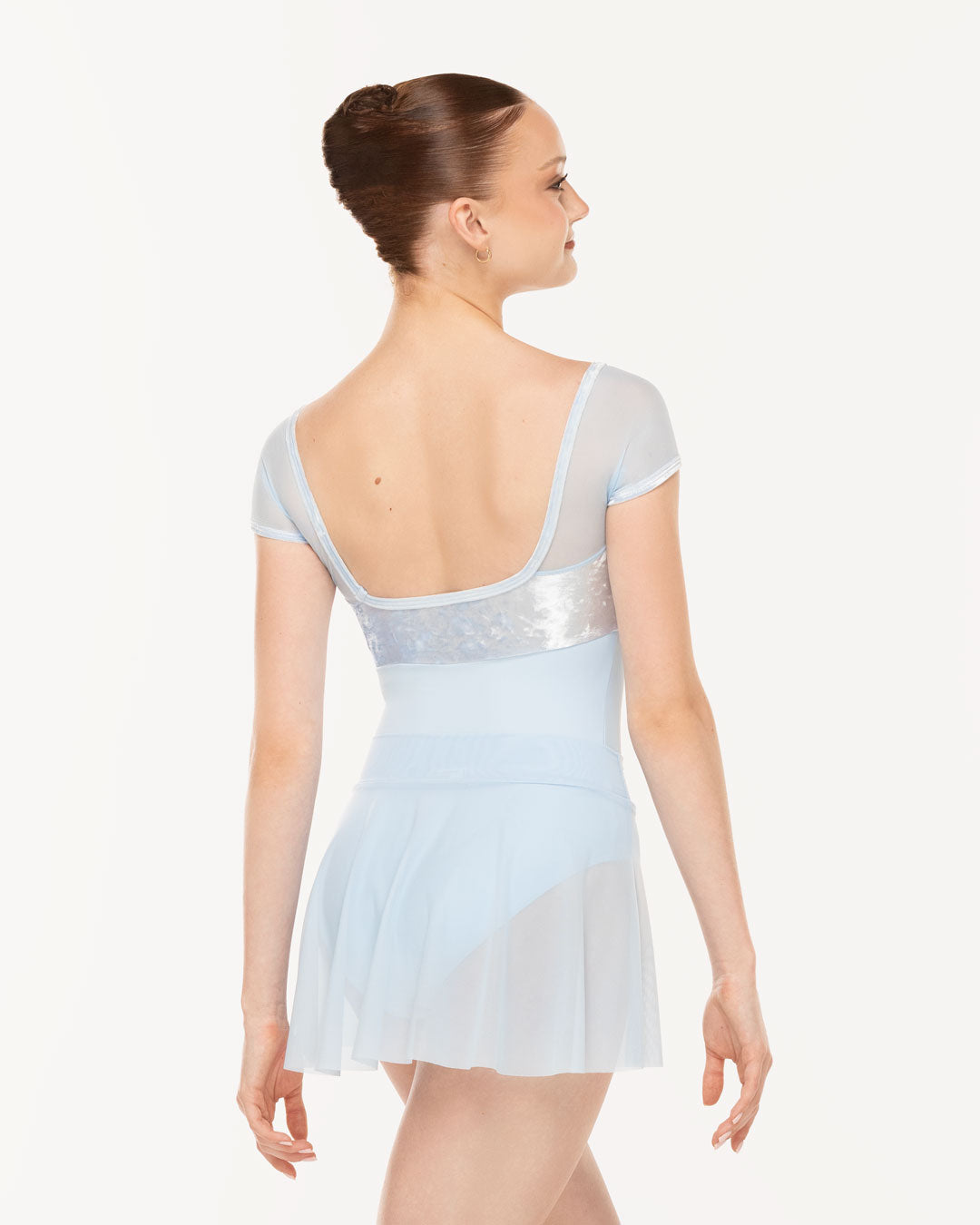 エレベ ダンスウェア アモラショートスカート Eleve Dancewear Amora Short Skirt True Blue Mesh RTW