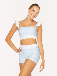 エレベ ダンスウェア ショーツ Eleve Dancewear Olivia Shorts True Blue & White Polka Dot RTW