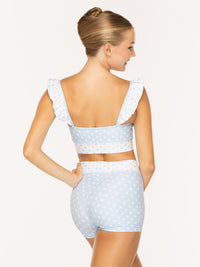 エレベ ダンスウェア ショーツ Eleve Dancewear Olivia Shorts True Blue & White Polka Dot RTW