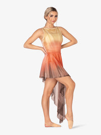 Watercolour Hand Painted Asymmetrical Side Drape Tank Lyrical Dress ウォーターカラー アシンメトリカル サイドドレープ タンク リリカル ドレス 【大人】
