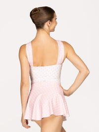 エレベ ダンスウェア フレアースカート Eleve Dancewear Flare Skirt Light Pink & White Polka Dot RTW