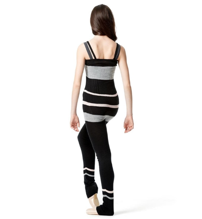 リュリ ストライプニットウォームアップキャミソールユニタード 【大人】 LULLI Striped Knitted Warm Up Camisole Unitard