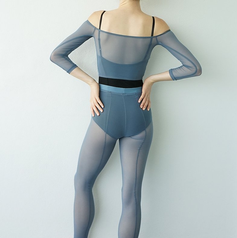 Jule Dancewear Meshie Crop Top: Ocean ジュールダンスウェア メッシー クロップトップ オーシャン Mサイズ（在庫商品）