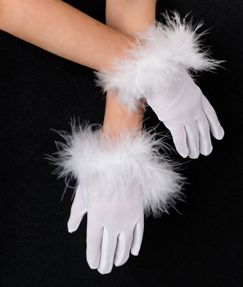 アウィッシュカムトゥルー マラボートリム手袋 A Wish Come True Marabou Trim Gloves
