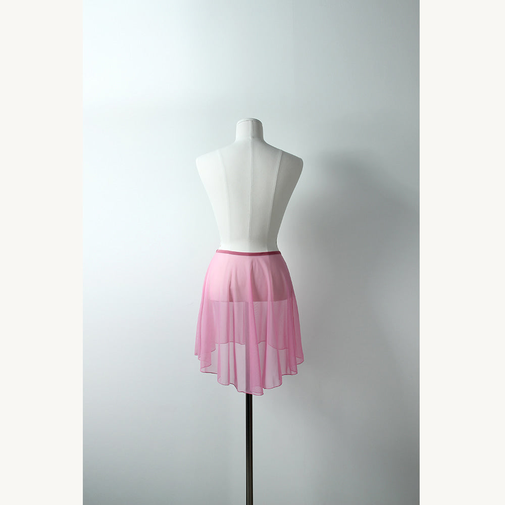 LEVDANCE haze mesh pull-on skirt PURE PINK レヴゥダンス ヘイズメッシュプルオンスカート ピュアピンク