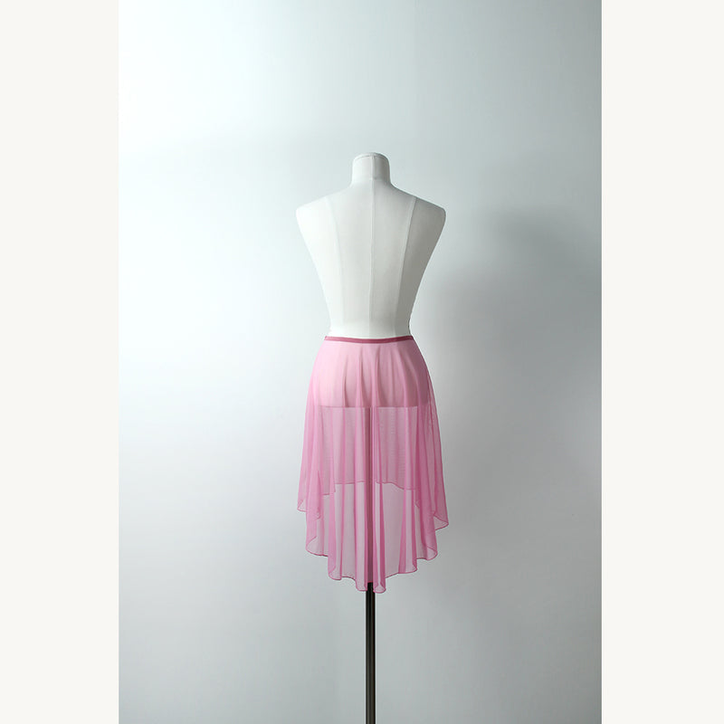 LEVDANCE haze mesh pull-on skirt PURE PINK レヴゥダンス ヘイズメッシュプルオンスカート ピュアピンク