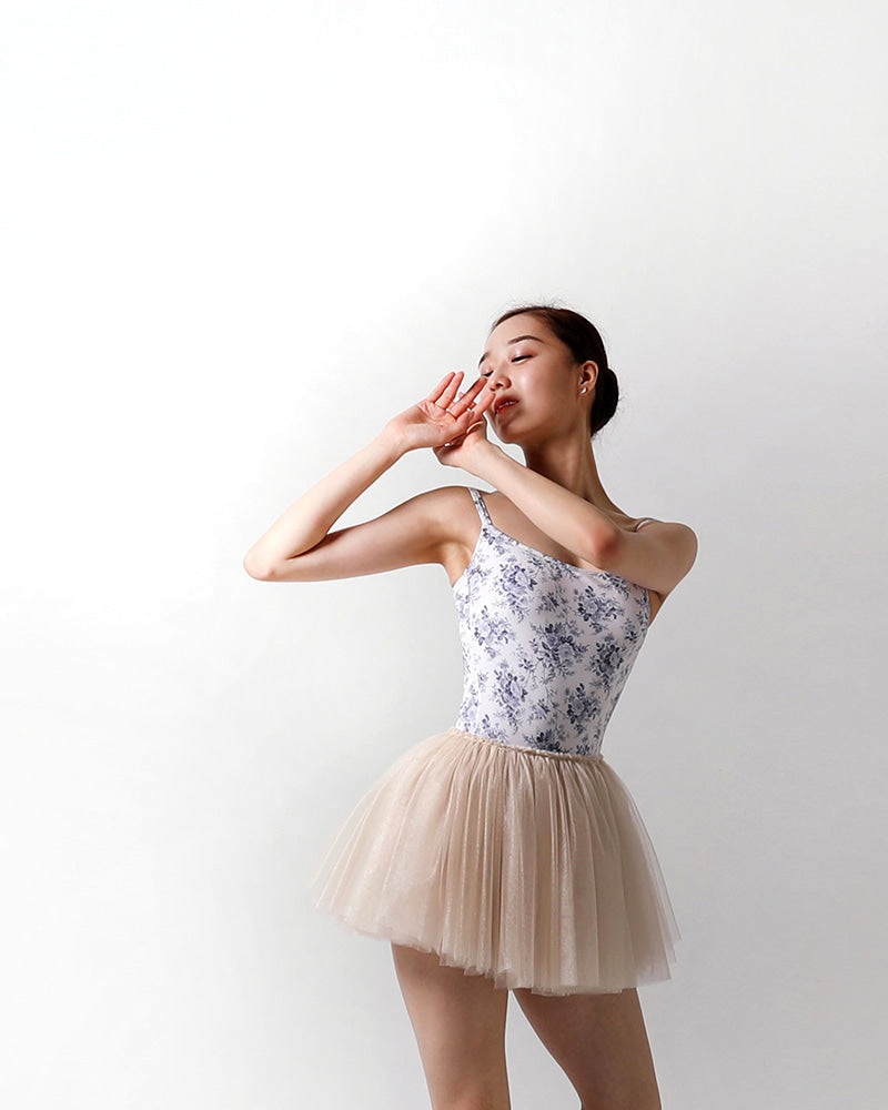 レヴダンス エミリー キャミソールレオタード トワルデジュイブルー LEVDANCE emilie camisole leotard TOILE DE JOUY-BLUE