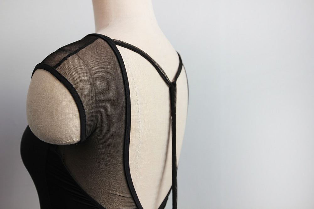 LEVDANCE marguerite cap sleeve leotard BLACK レヴゥダンス マルグリット 半袖レオタード ブラック