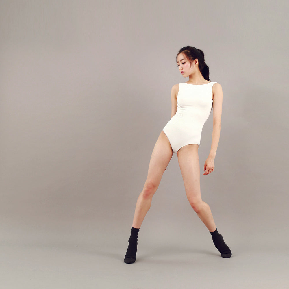 レヴダンス ルドミラ リバーシブルレオタード オフホワイト/ライトグレー LEVDANCE ludmila reversible leotard OFF WHITE / LIGHT GREY