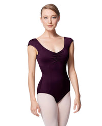 リュリ プリンセス キャップスリーブレオタード シナモン 【大人】 全31色 LULLI Princess Leo Cinnamon With Bra Pockets