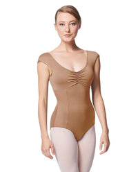 リュリ プリンセス キャップスリーブレオタード シナモン 【大人】 全31色 LULLI Princess Leo Cinnamon With Bra Pockets