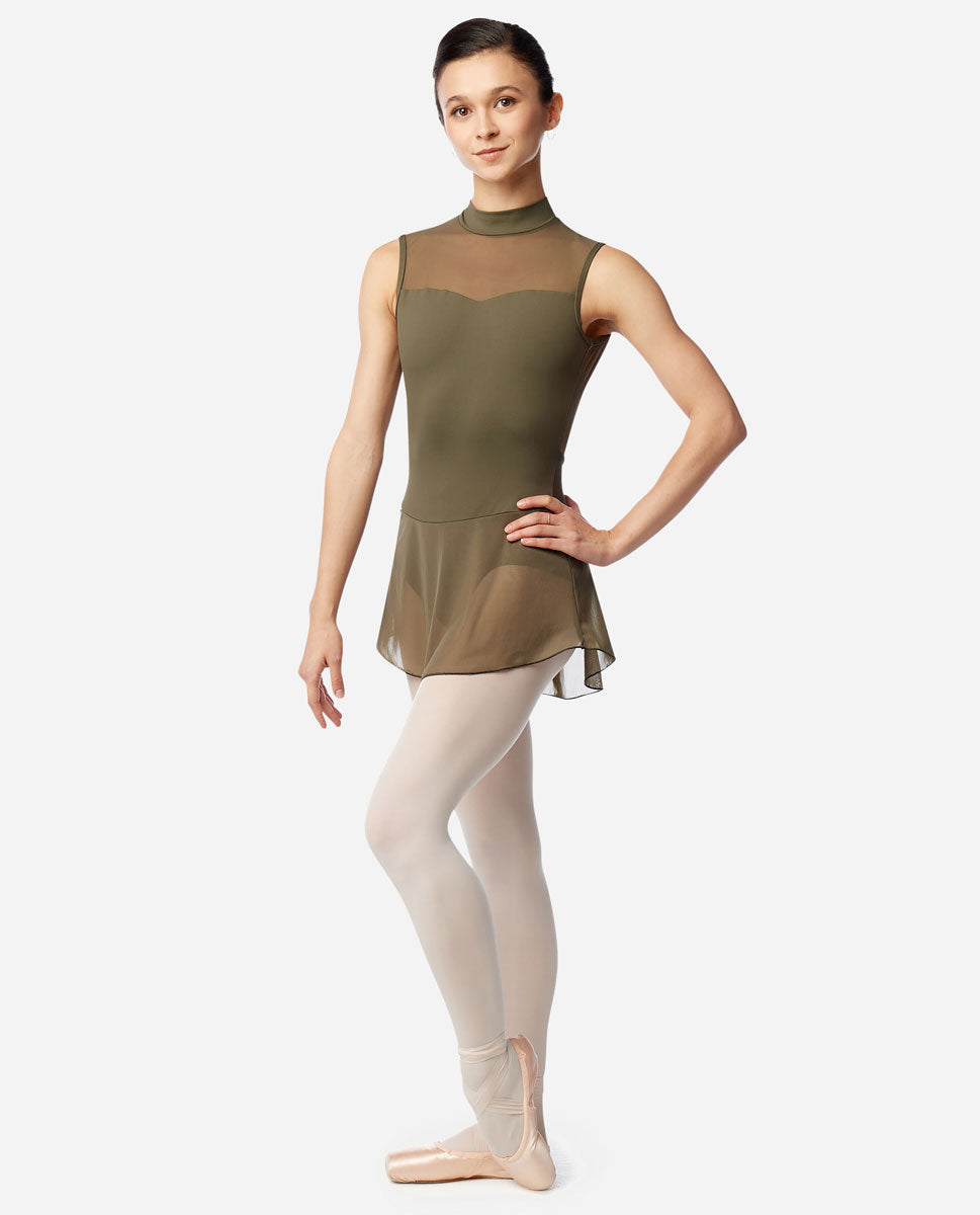 リュリ  スカートモックネックレオタード イザベル 【大人】LULLI Womens Skirted Mock Neck Leotard Isabelle 全37色 LUB871