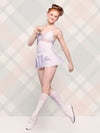 エレベ ダンスウェア フレアースカート ラベンダーギンガム Eleve Dancewear Flare Skirt Lavender Gingham RTW