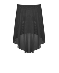 エレベ ダンスウェア ミッドハイロースカート ブラック メッシュ L（在庫商品） Eleve Dancewear Mid High-Low Skirt Black Mesh