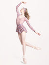 エレベ ダンスウェア ファビオラ クレッシェンド ピンク ロングスリーブレオタード XS（在庫商品）Eleve Dancewear Fabiola Crescendo Pink RTW