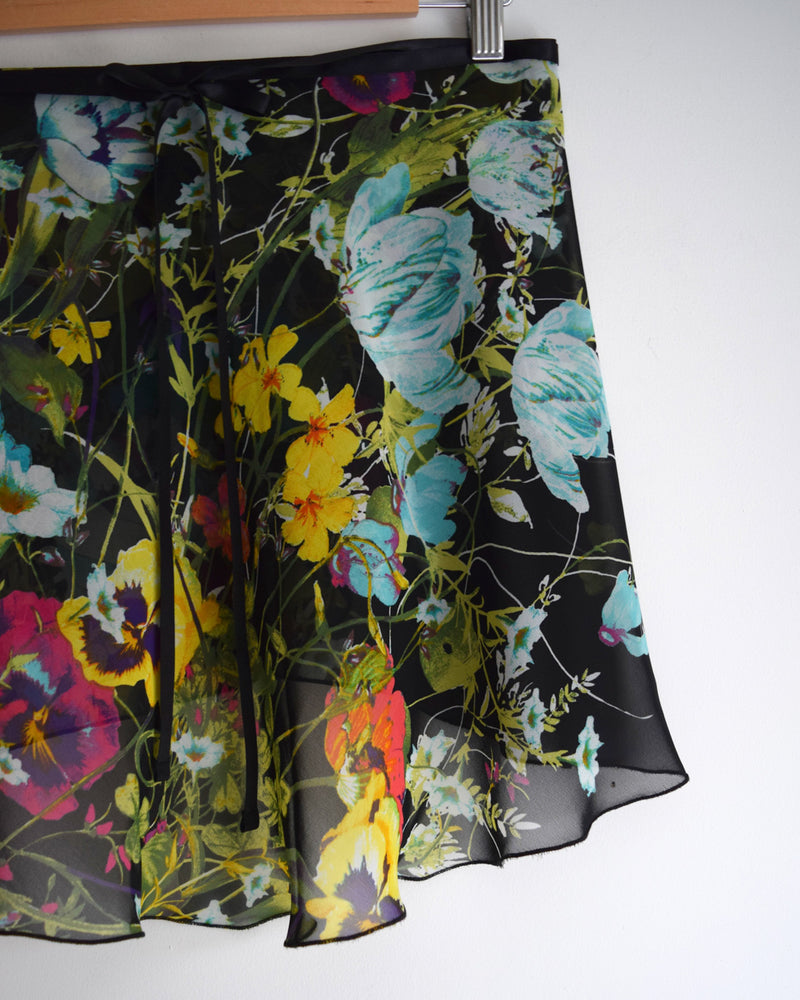 B.S.B.L Wrap Skirt 'Poppies and Pansies' バレエ巻きスカート 40cm, 48cm