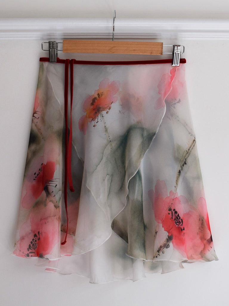 B.S.B.L Wrap Skirt 'Poppy Paradox Red' バレエ巻きスカート 40cm, 48cm, 53cm
