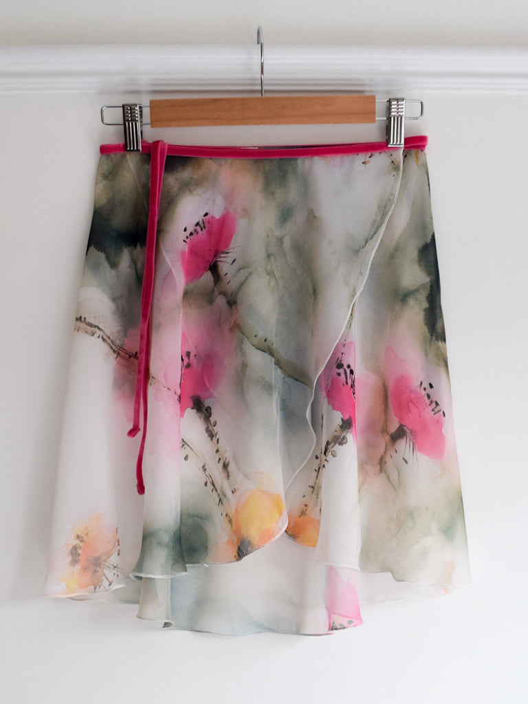 B.S.B.L Wrap Skirt 'Poppy Paradox Pink' バレエ巻きスカート 40cm