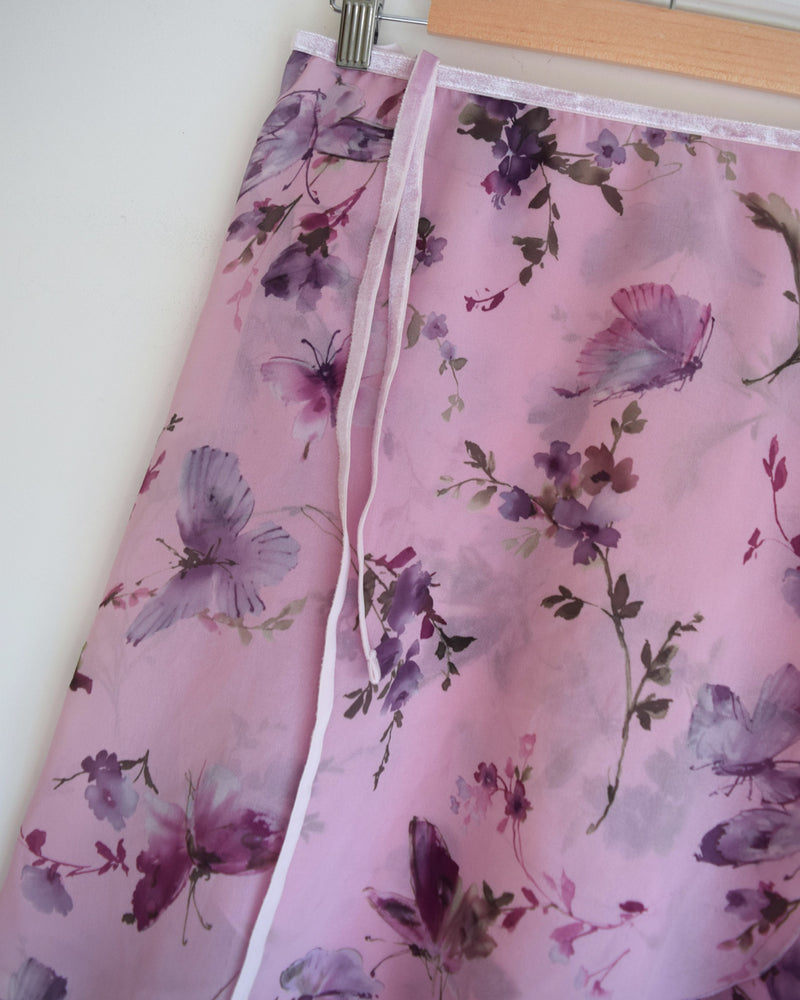B.S.B.L Wrap Skirt 'Violet Butterflies' バレエ巻きスカート 28cm, 33cm, 40cm, 48cm, 61-66cm