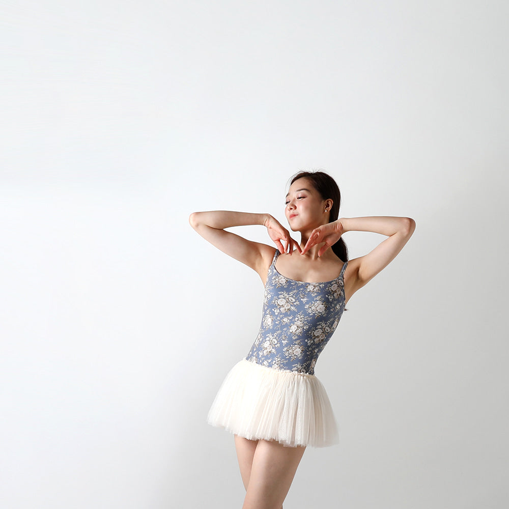 レヴダンス エミリー キャミソールレオタード トワルドジュイ スレートブルー LEVDANCE emilie camisole leotard TOILE DE JOUY / SLATE BLUE