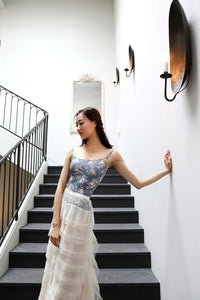 レヴダンス エミリー キャミソールレオタード トワルドジュイ スレートブルー LEVDANCE emilie camisole leotard TOILE DE JOUY / SLATE BLUE