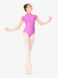 Mariia Crown Girls Mock Neck Cap Sleeve Leotard マリア クラウン モックネック キャップスリーブレオタード 【子供】